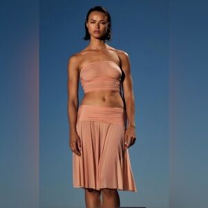 SKIMS Milky Sheer Midi Skirt in the Desert Clay - Size M